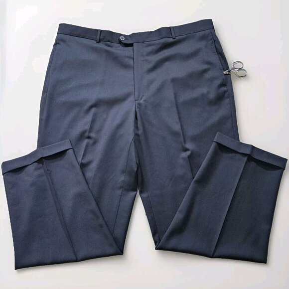 Ballin Pants Mens 40 (42) x 31 Black Zip Fly Wool Pockets Classic Trousers VTG - Picture 9 of 16